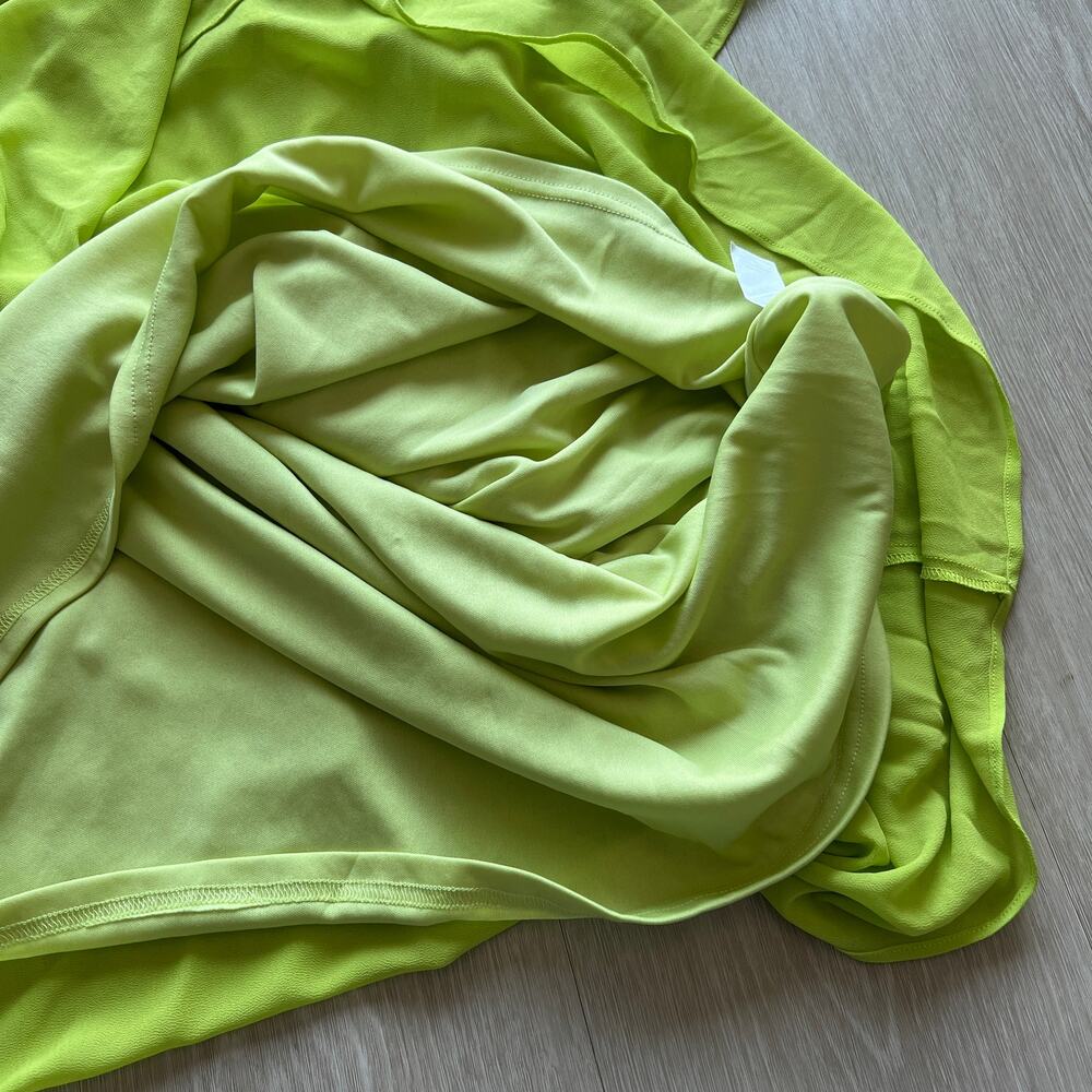 Lulu's Maxi Dress Small Celebration Time Sleeveless Tiered Midi Lime Green FLAW - Picture 11 of 16